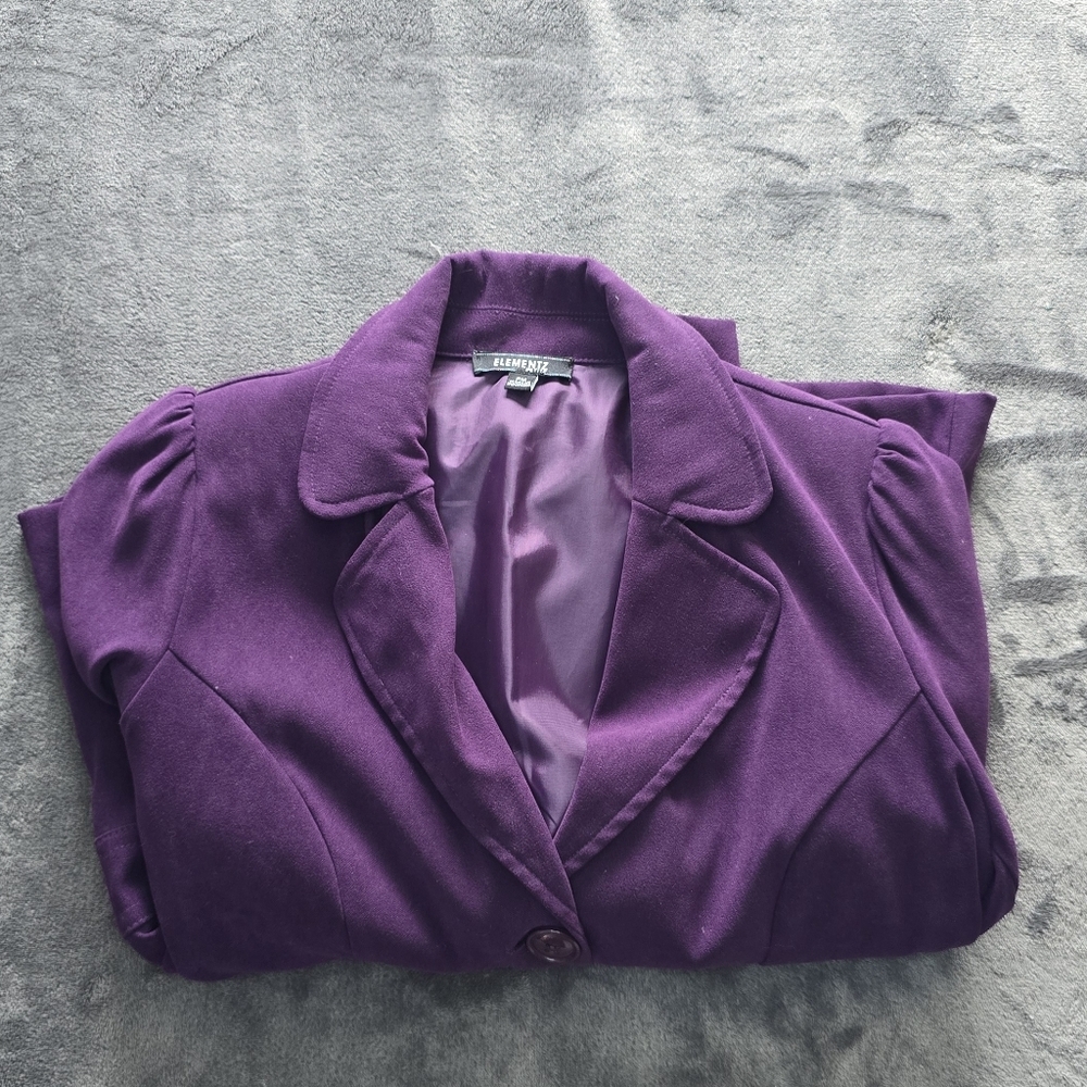 Elementz Petite Purple Blazer Size Medium Petite